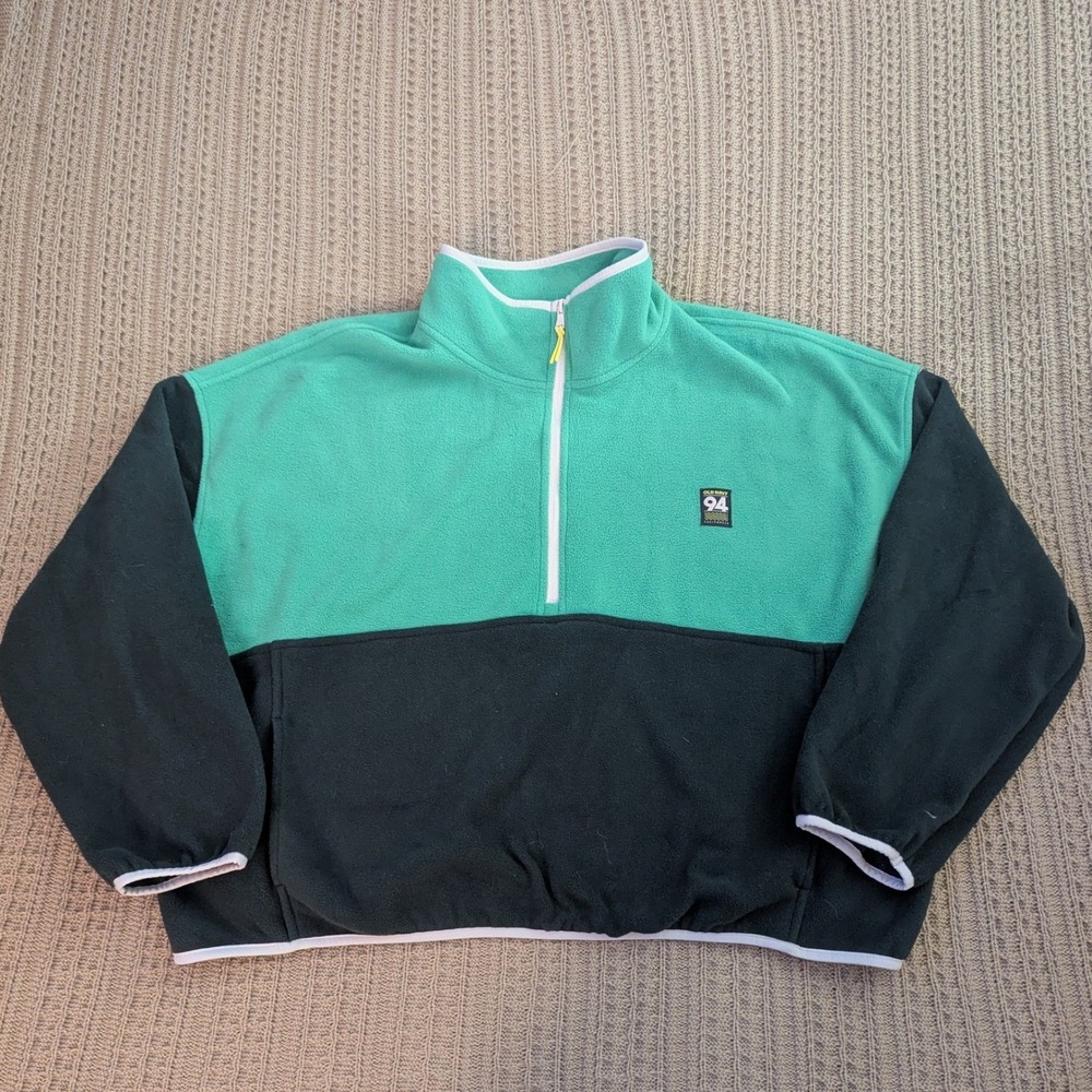 Old Navy Performance Fleece 94 California Quarter Zip Pullover Green 2X